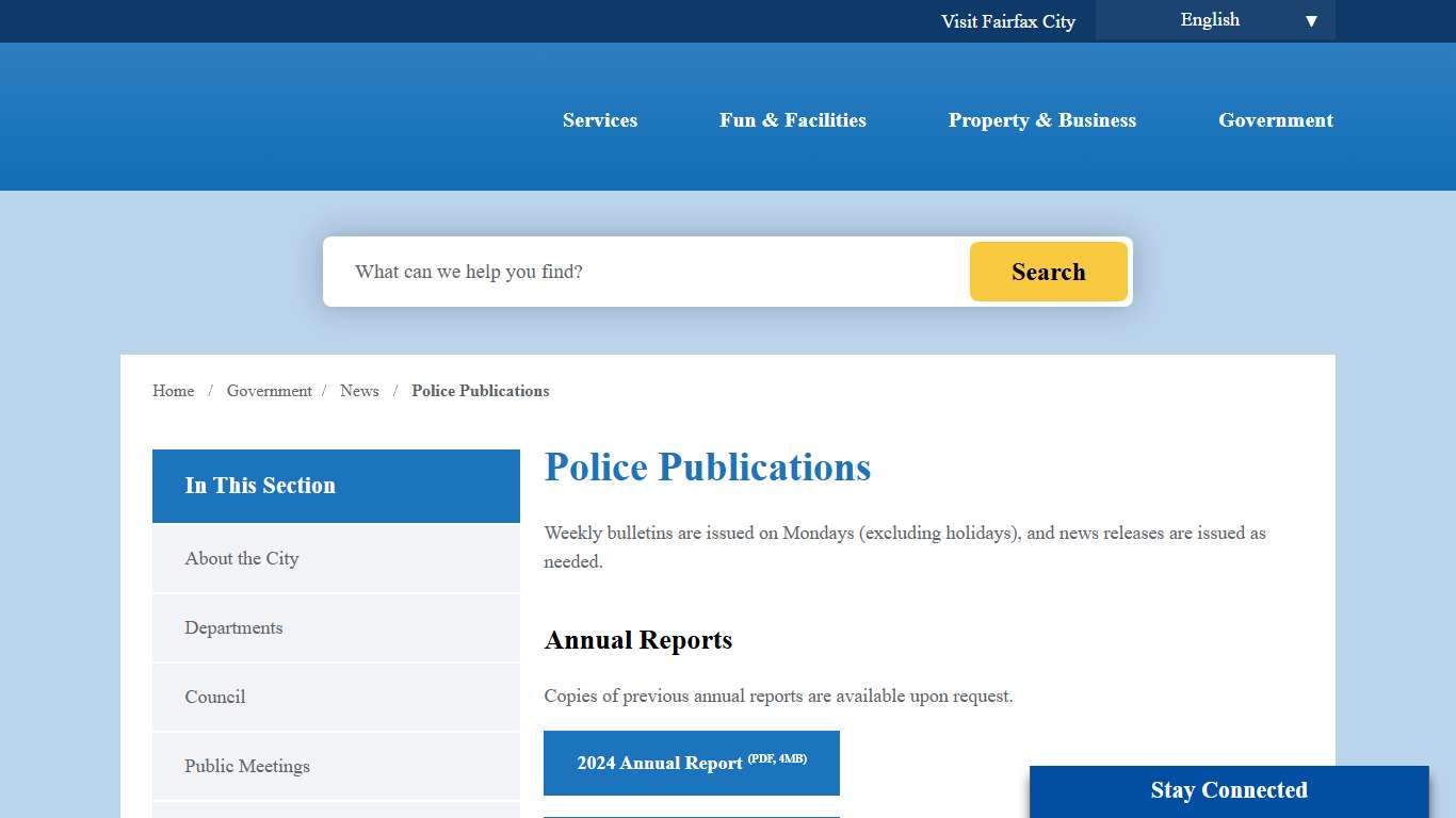 Police Publications City of Fairfax, VA